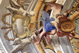 Italy: detail from the Pozzo corridor outside the Cameretta di San Ignazio