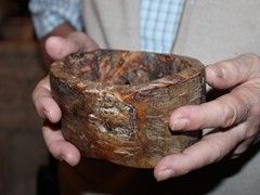 Begging bowl of St. Ignatius (held by Fr. Sugrañes, sj)