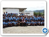 Fr. General with Fr. Plinio Martins, the director of the high school, and the students.